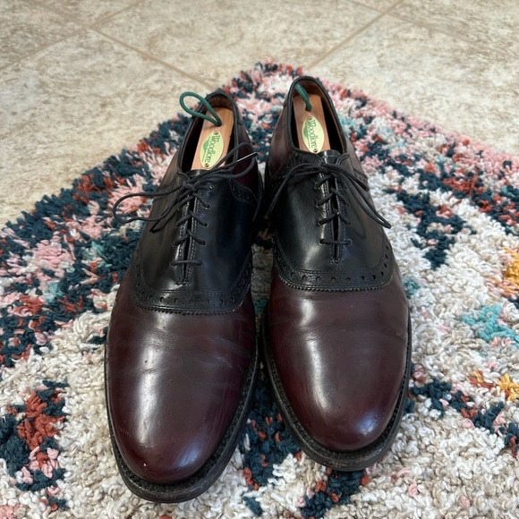 Allen Edmonds Polo Burgundy & Black Saddle Oxfords Dress Shoes, Size 9.5E main image 8